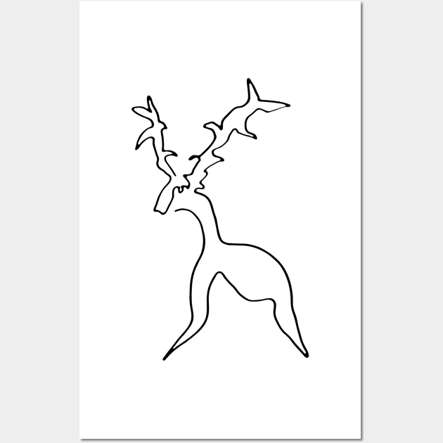 Oh Deer, my heart intelligence - Oneliner Wall Art by Motiondust